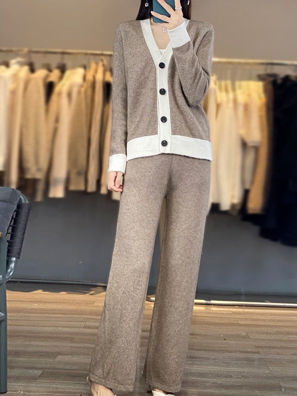 Casual Knitted Wool Two-piece Women's Clothing Loose