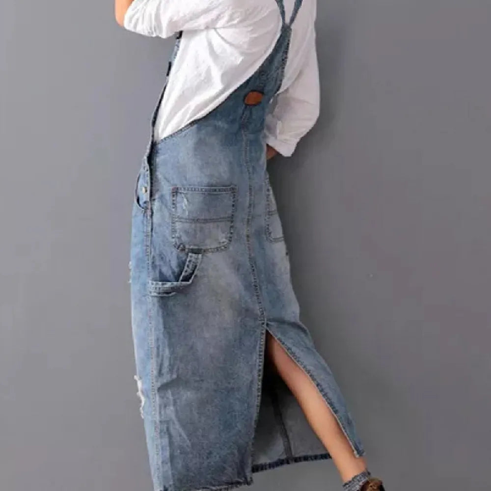 Women's Fashion Denim Strap Skirt