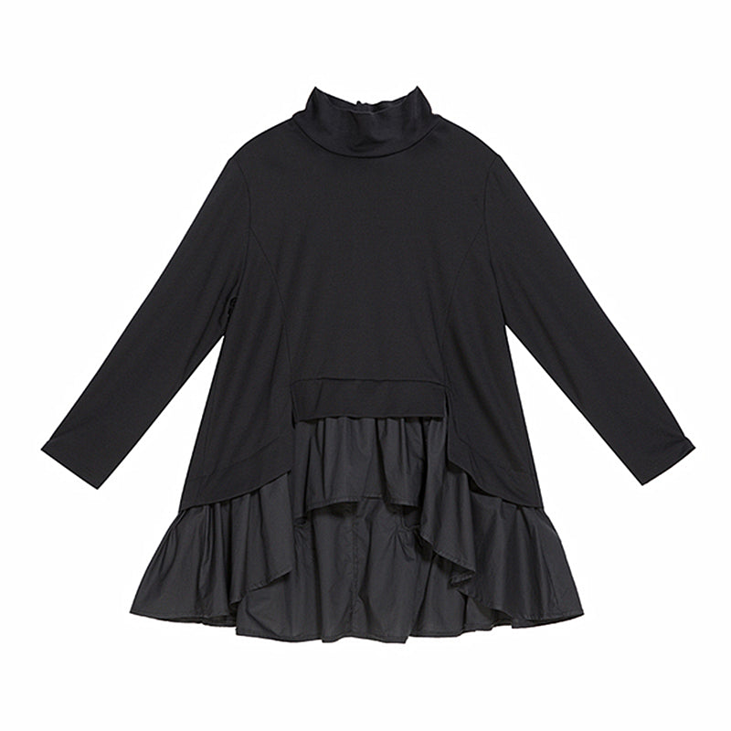 Women's Asymmetrical Ruffle Long Sleeve T-Shirt 2022
