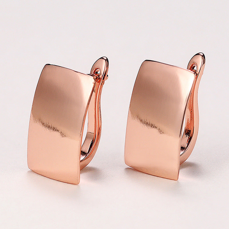 Earrings Rectangular Earrings Rose Gold Ear Clip