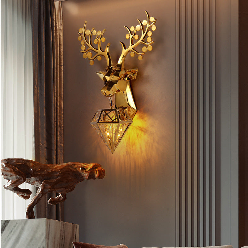 Deer Head Wall Lamp Creative Personalized Antlers