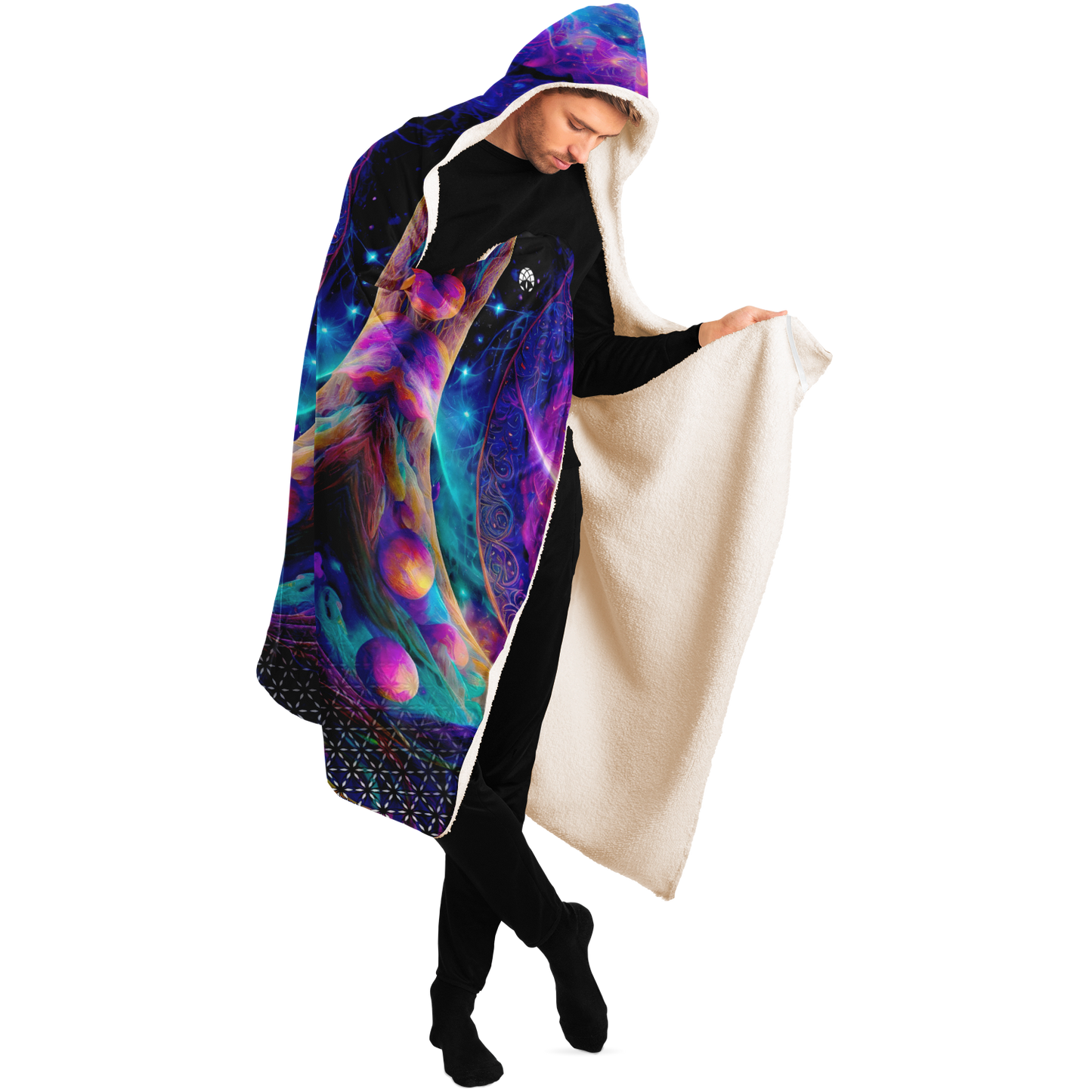 Mystic Contemplation - Sherpa Hooded Blanket