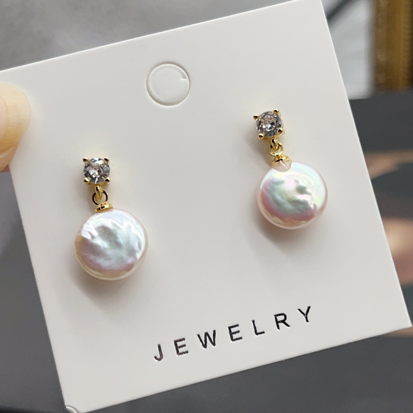 Classic Double Bead Baroque Stud Earrings