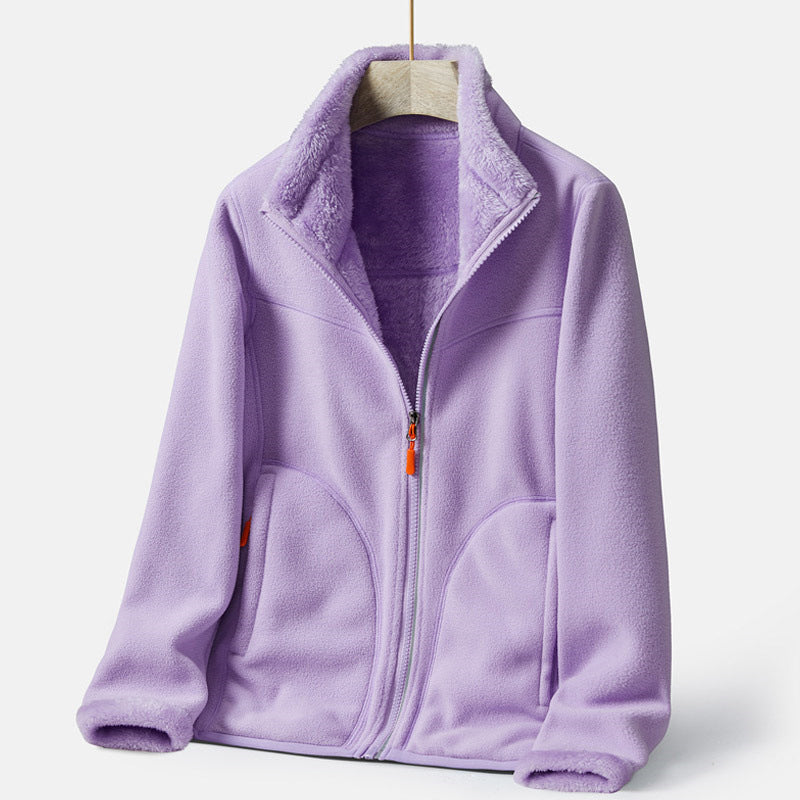 Double-sided Polar Fleece Outdoor Thick Warm Sweater Coat