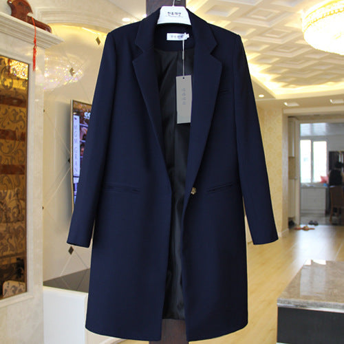 Chic Long Blazer, Slim Fit, Versatile Solid Jacket
