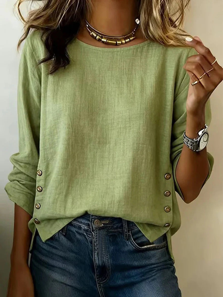 Casual Short Sleeve T-Shirt Solid Color Round Neck Pullover Tops For Women Clothing