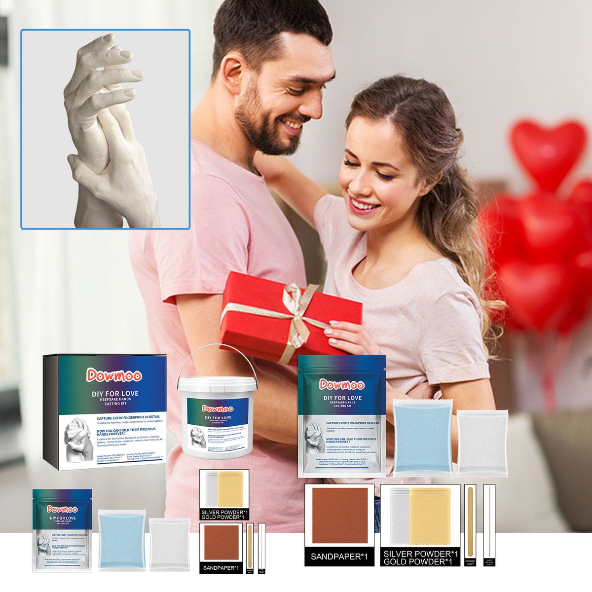 Couple Foot Model Powder  Blue Bucket  1 Set 1box