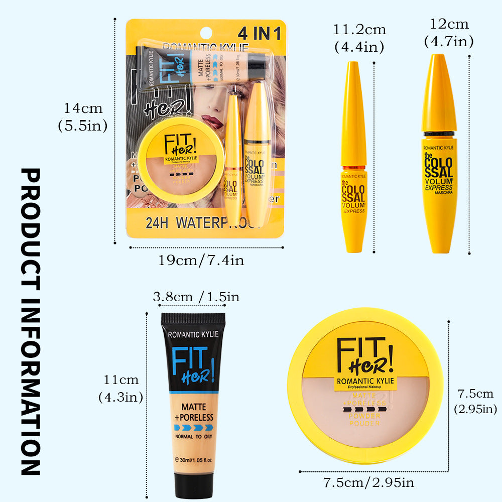 4 IN1 Bronzing Powder Concealing Foundation Makeup Set