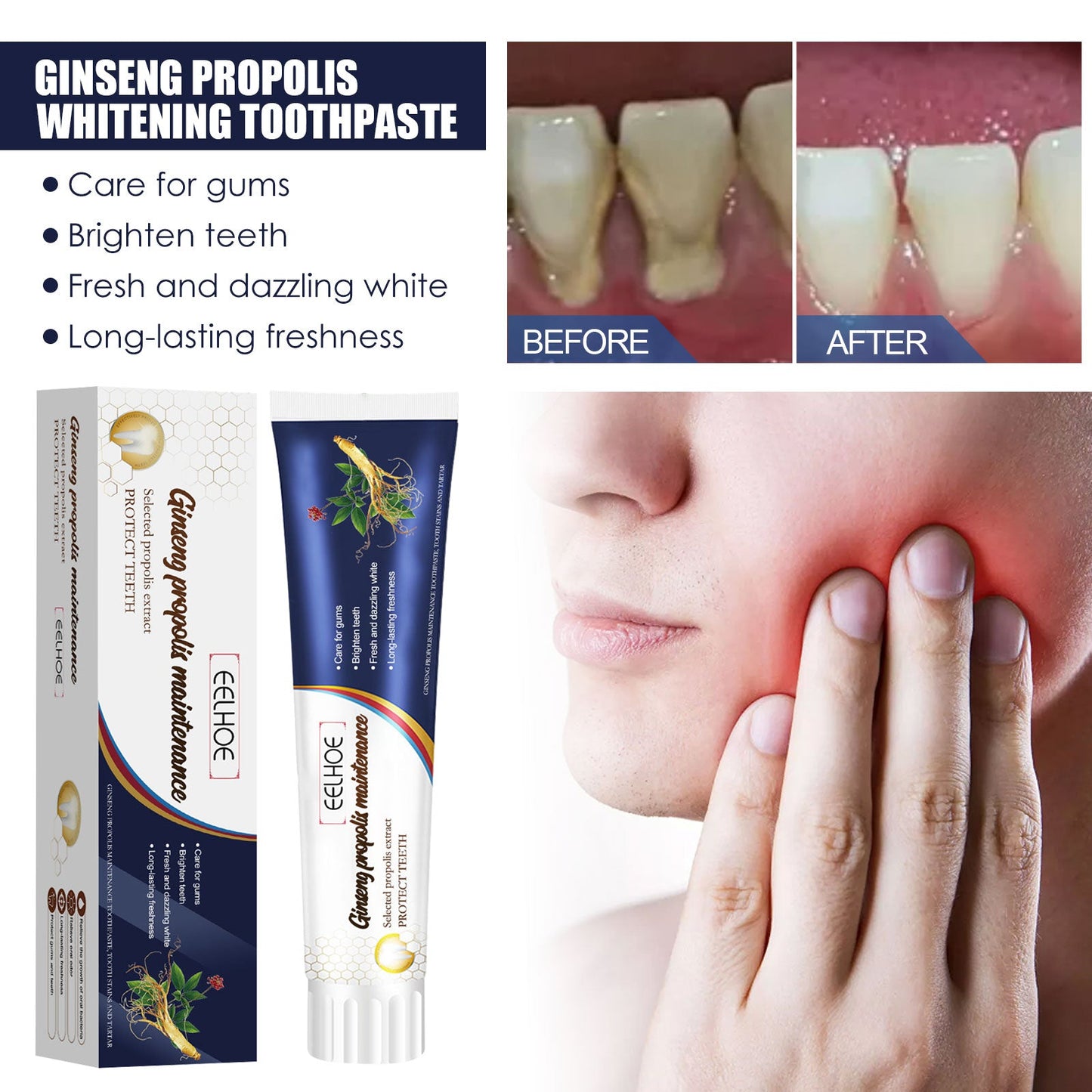 Ginseng Propolis Whitening Toothpaste 1 00g  1box