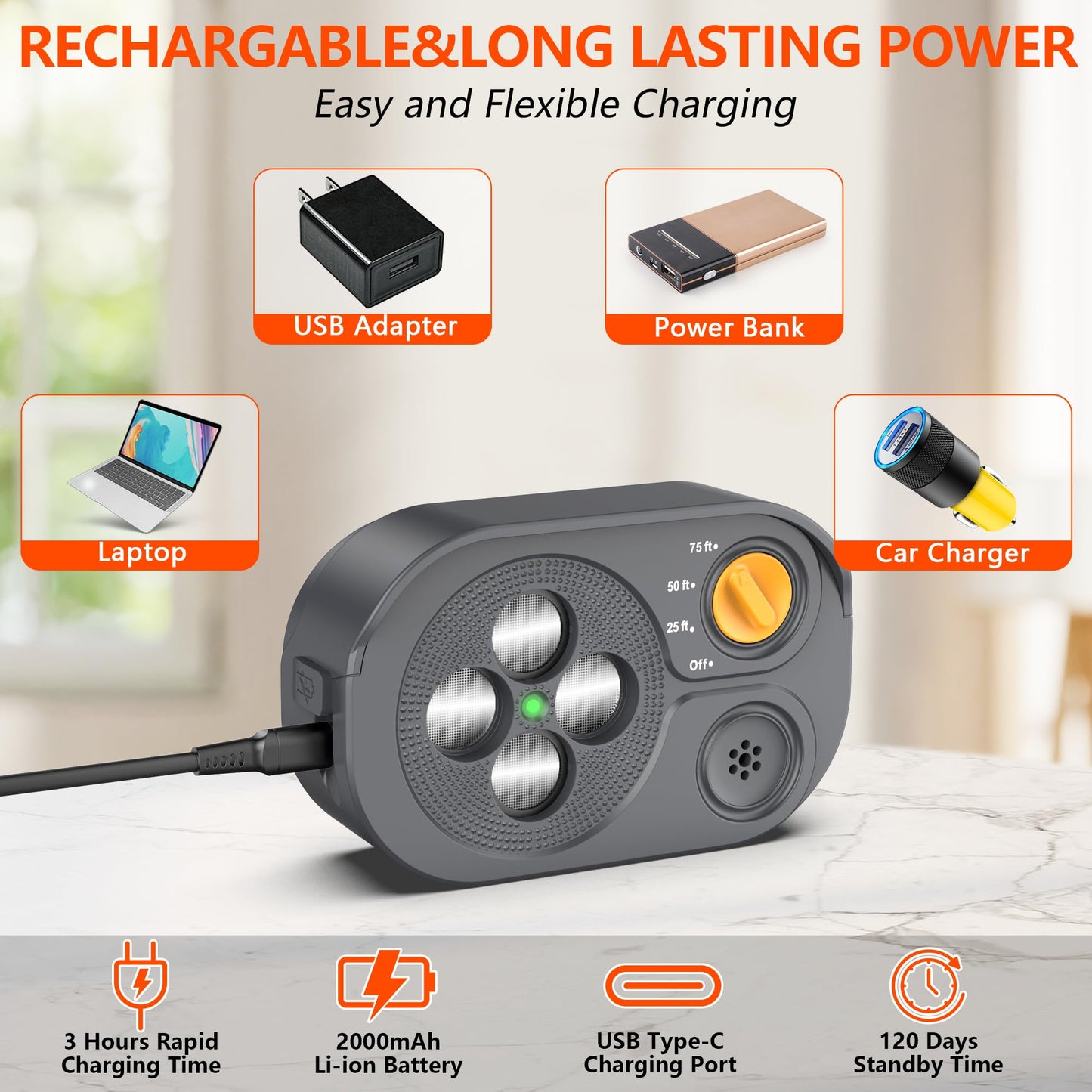 Anti Barking Device For Dogs, Bark Box Rechargeable Dog Bark Deterrent With Variable Ultra Frequency 6 Modes IP65 Waterproof Dog Silencer Stop Neighbors  Dogs From Barking Up To 75ft