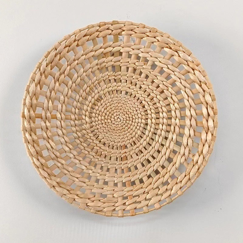 Woven Straw Wall Decor Round Living Room Ornament Wall Hanging