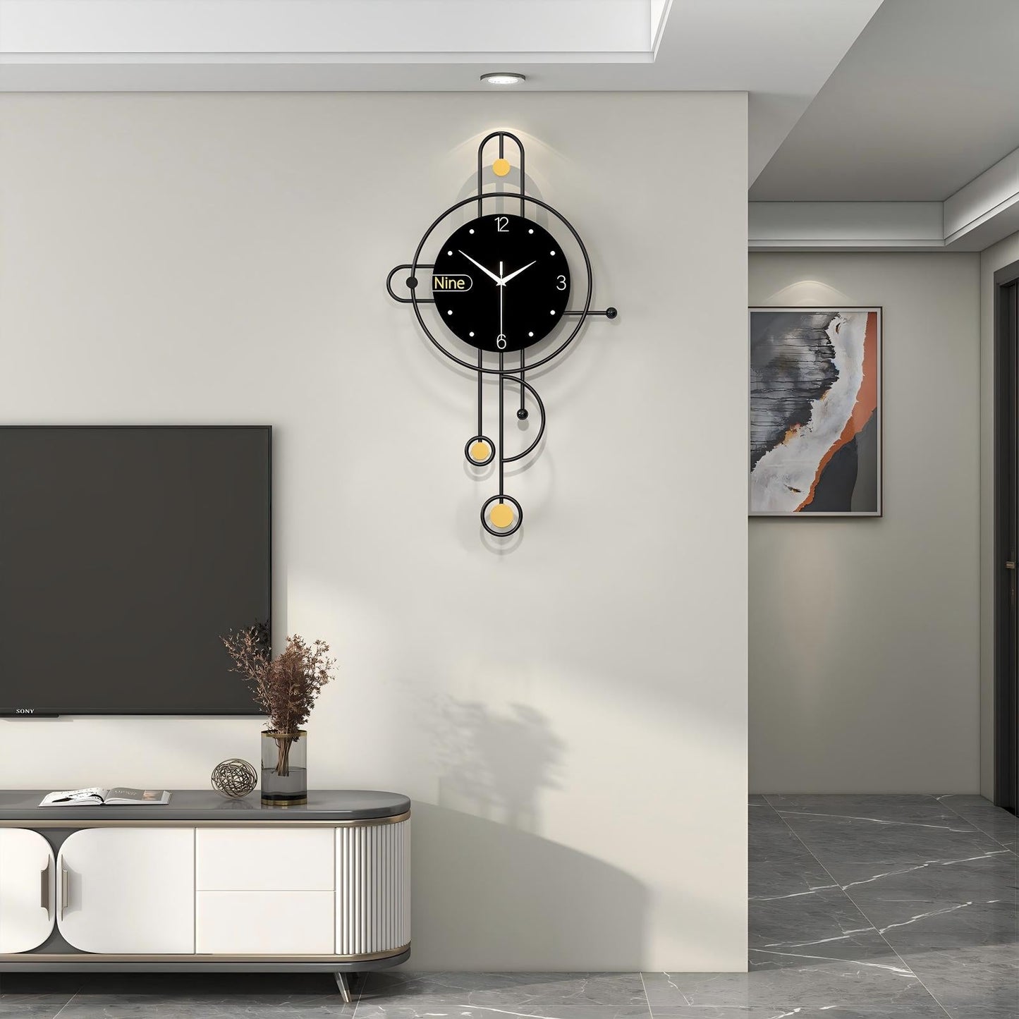 Modern Iron Wall Clock Metal Decorative Home Decor