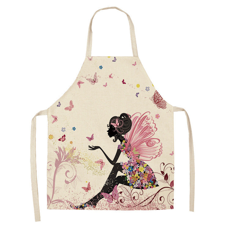 Apron Christmas Valentine's Day Linen Printing Home Kitchen Waterproof Thickened Graphic Customization Cross-border Apron