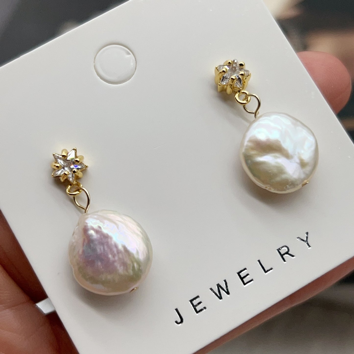 Classic Double Bead Baroque Stud Earrings