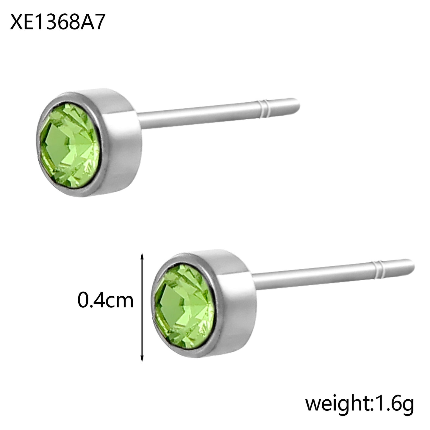 Stainless Steel Gold-plated Birthday Stone Constellation Diamond Bone Nail