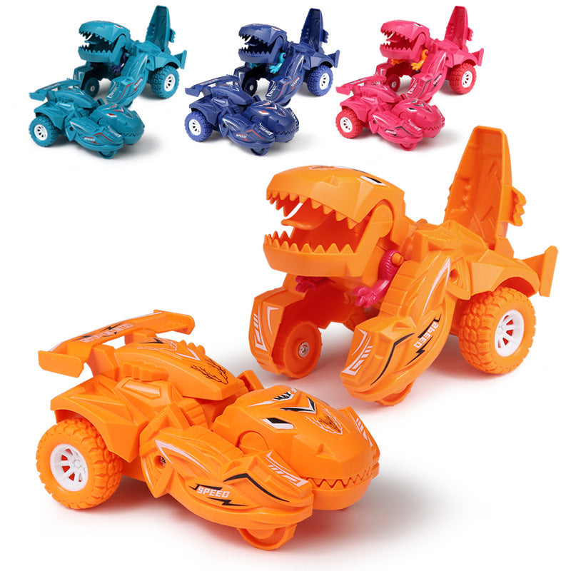 Children's dinosaur toys deformation toy car inertia scooter model dinosaur shape cross-border toy