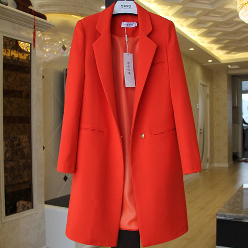 Chic Long Blazer, Slim Fit, Versatile Solid Jacket