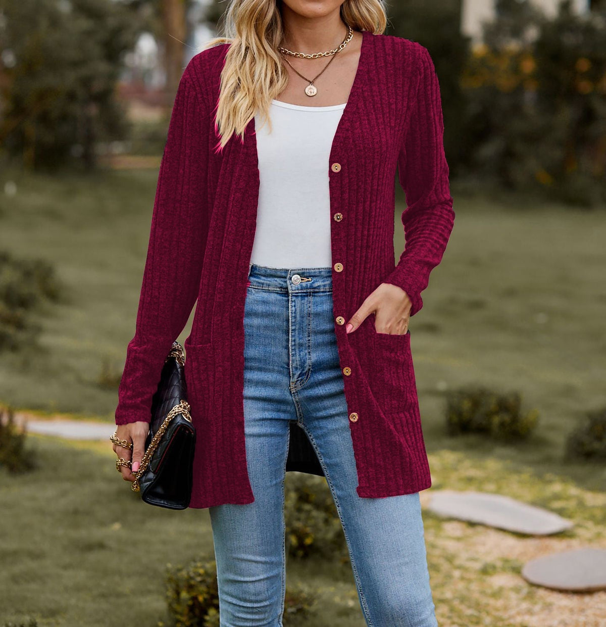 Fall Women's Clothing Sunken Stripe Solid Color Long Sleeve Women's Sweater