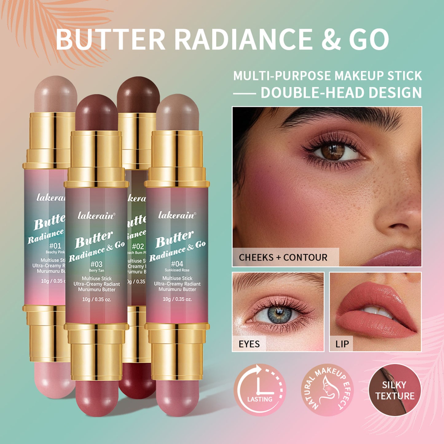 Natural Nude Makeup Double-headed Three-dimensional Face Repair Blush Stick