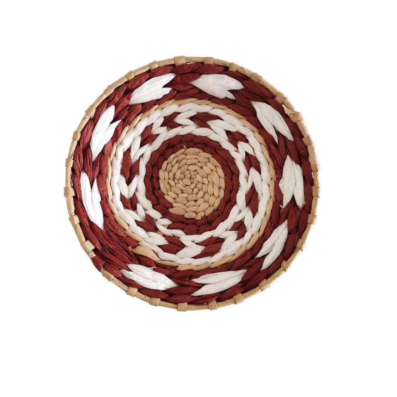 Woven Straw Wall Decor Round Living Room Ornament Wall Hanging