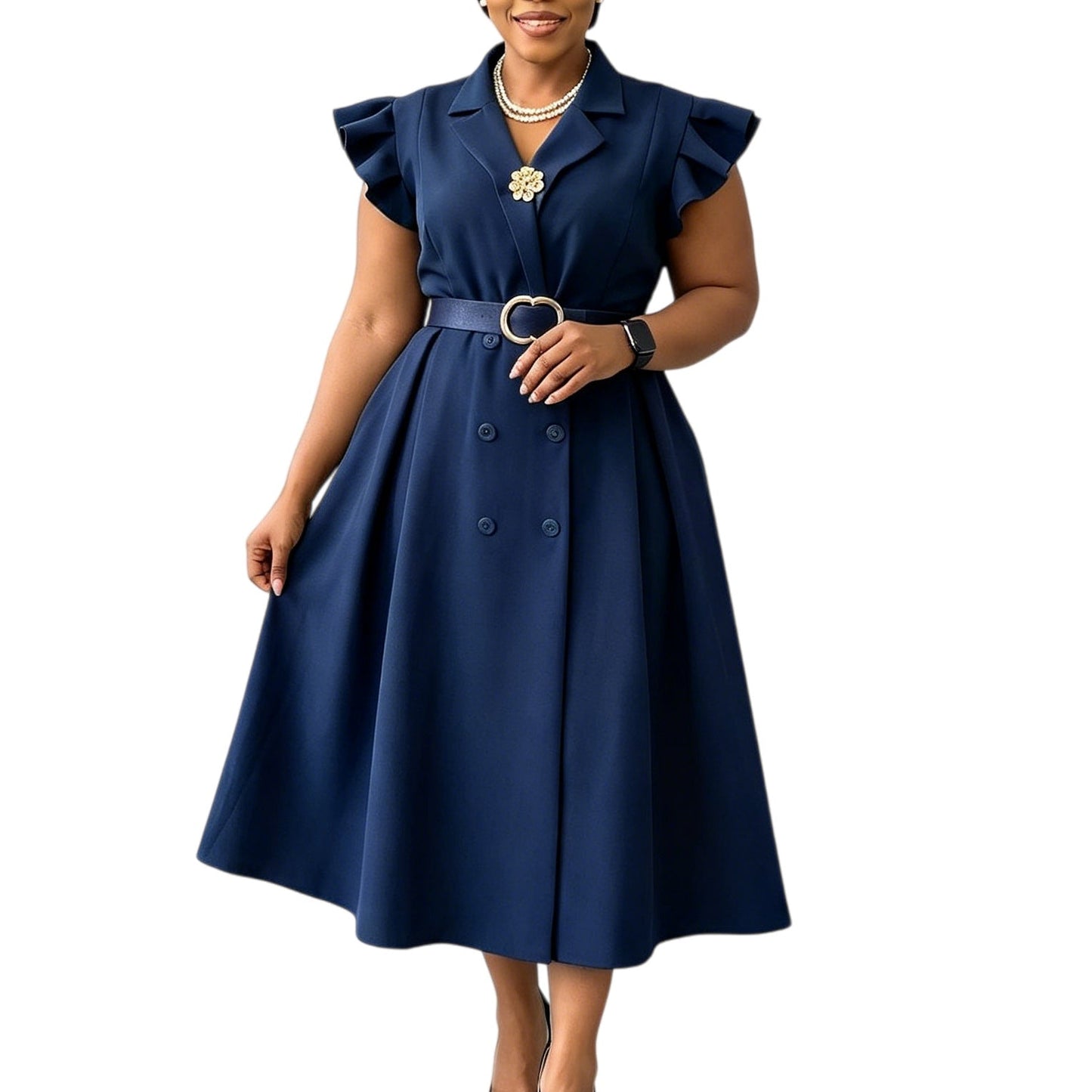 Double-breasted African Dress For Women