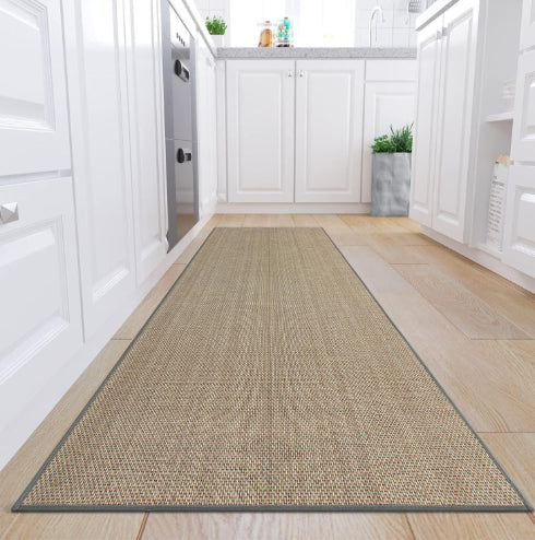 Linen Kitchen Floor Mat Non-slip Twill Kitchen Carpet