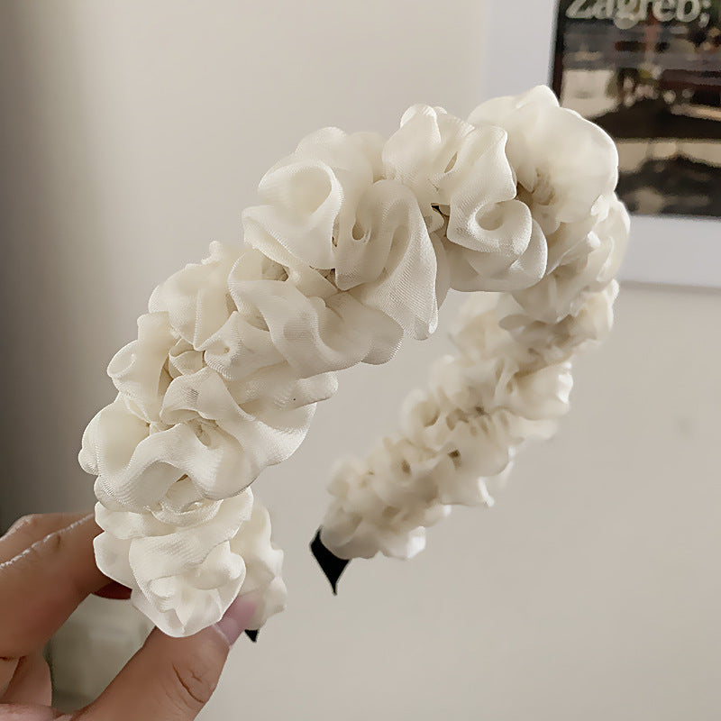 Mesh Pleats Hairband Decoration Women