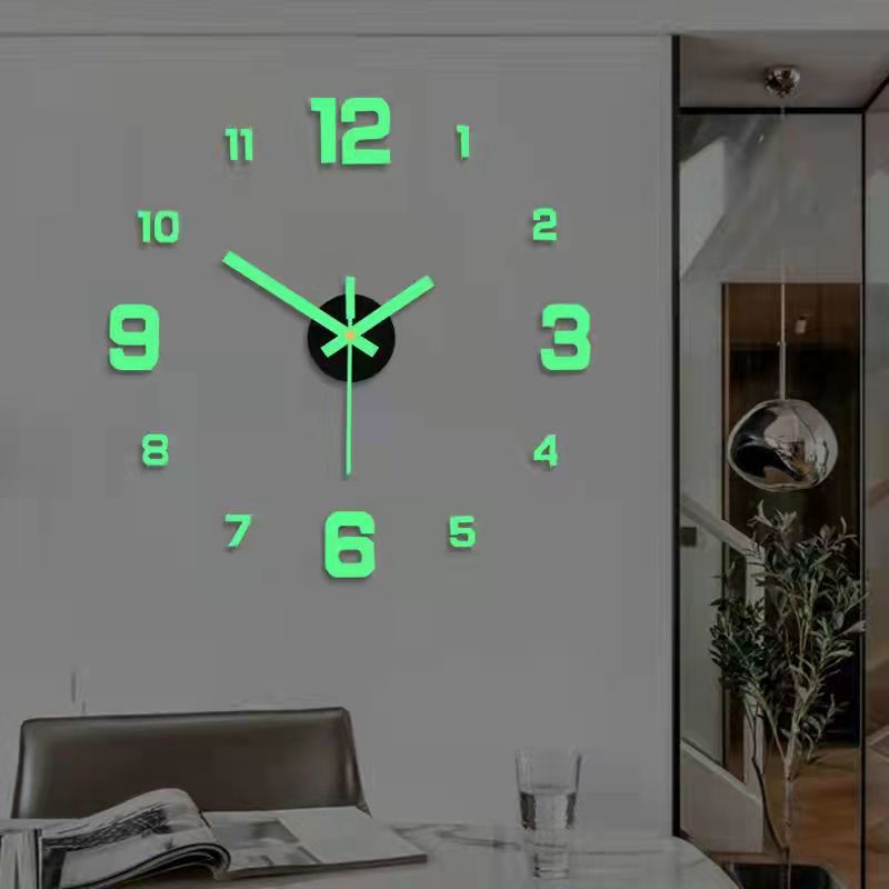 Luminous Creative Simple Wall Hanging Punch-free Clock