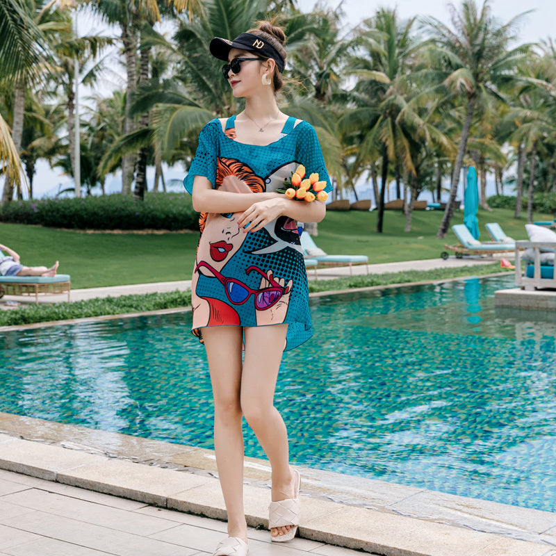 Parent-child Swimsuit Mother And Daughter Split Flat Angle Three-piece Set