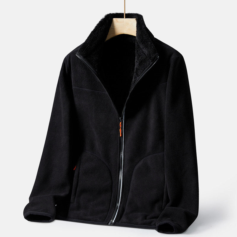 Double-sided Polar Fleece Outdoor Thick Warm Sweater Coat