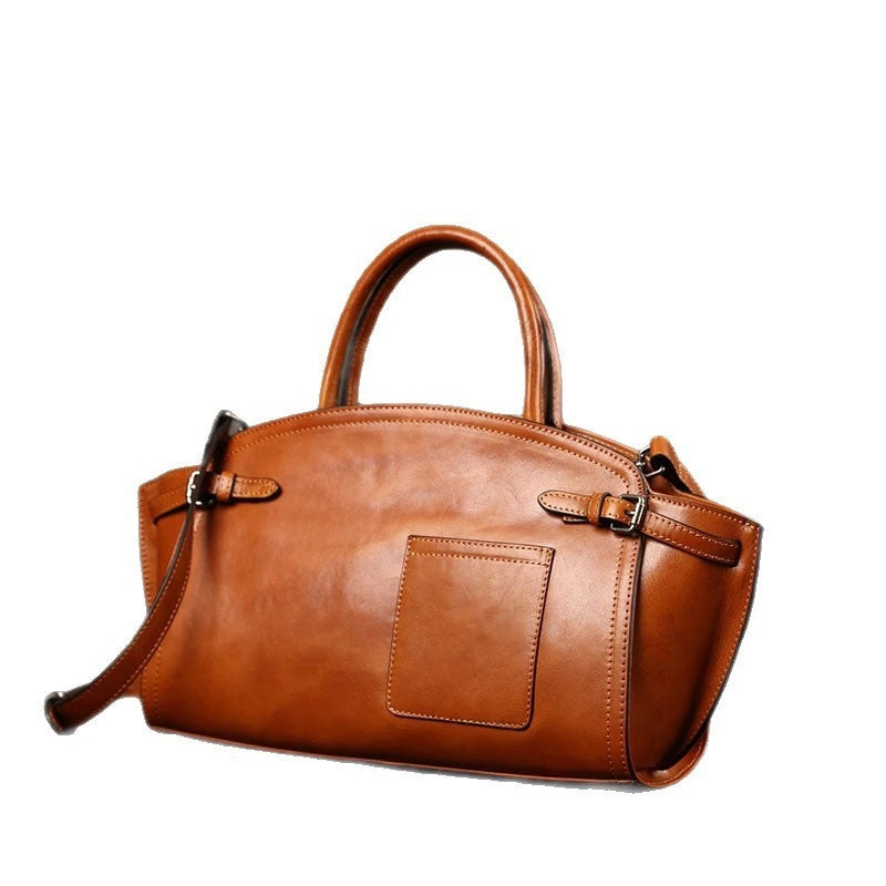 Leather Women's Casual Zip Crossbody Bag