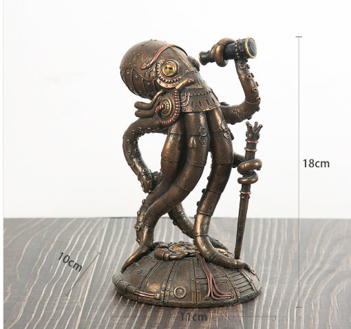 Steampunk-style Mechanical Traveler Octopus Sculpture Decoration