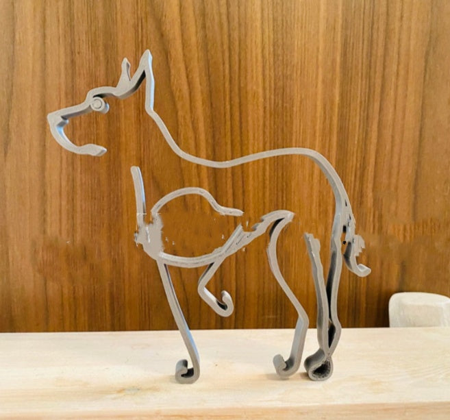 Simple Metal Dog Art Sculpture Decoration