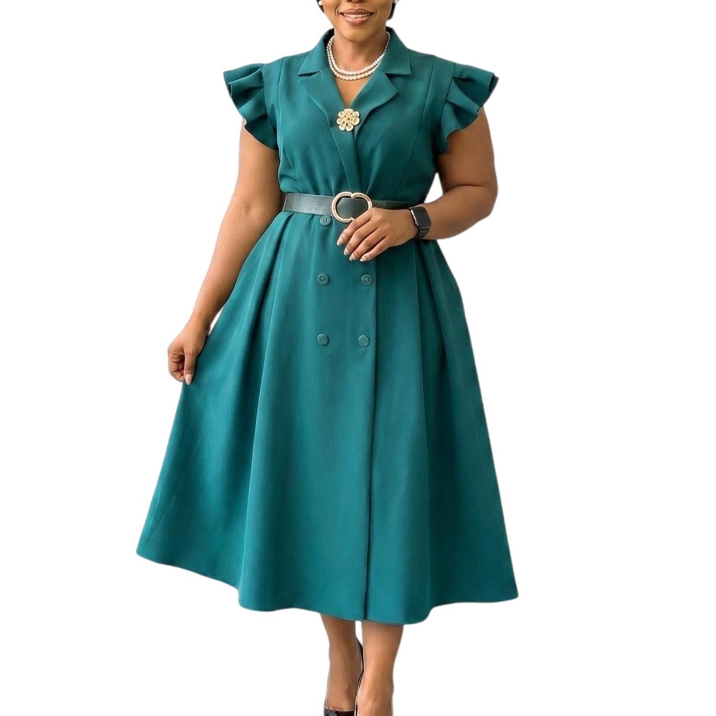 Double-breasted African Dress For Women