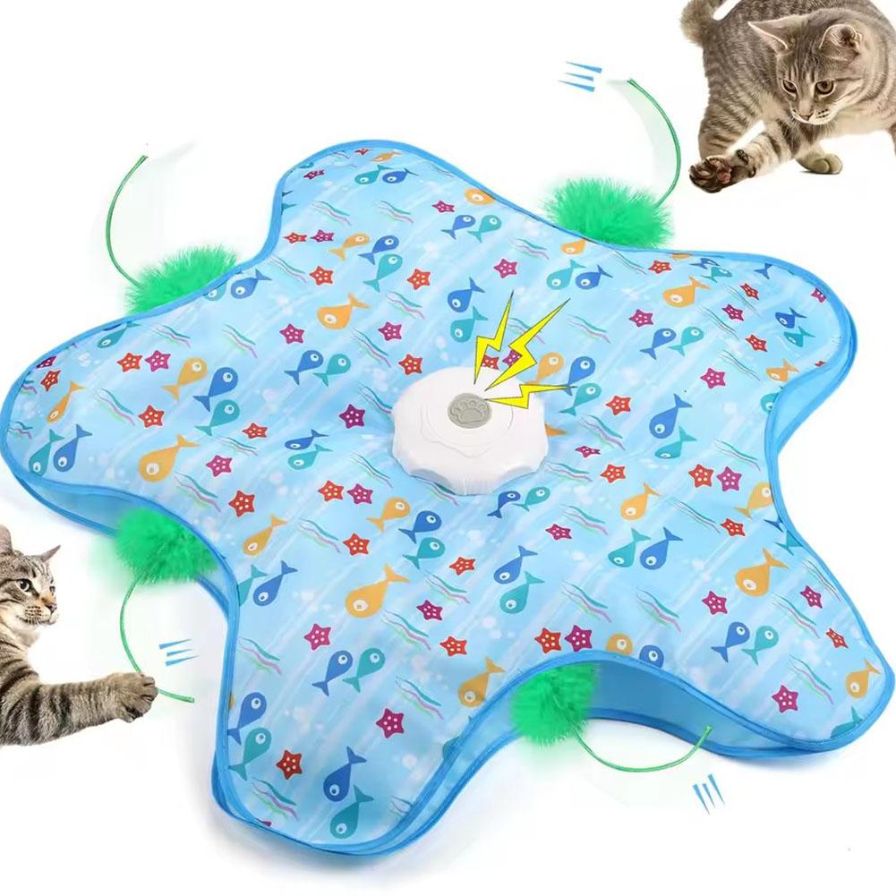 Cat Toys Interactive Hide And Seek Cat Toy With Mouse Squeaky Motion Activated Moving Concealed Feathers Pet Kitten Teaser Toy Pets Products