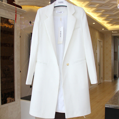 Chic Long Blazer, Slim Fit, Versatile Solid Jacket
