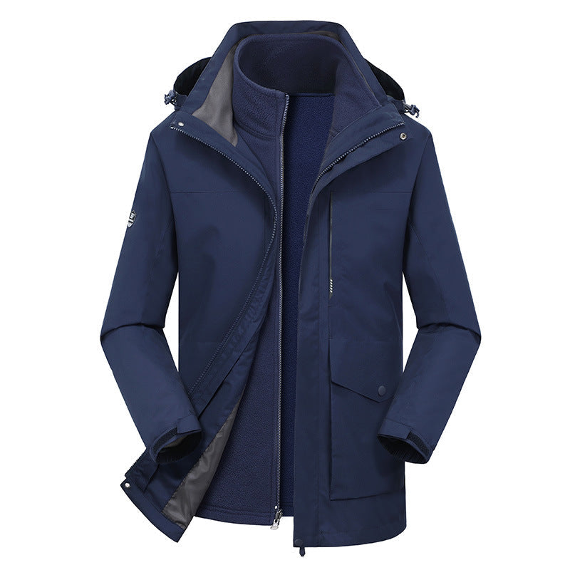 Two-piece Outdoor Mountaineering Clothing Plus Velvet Thickening