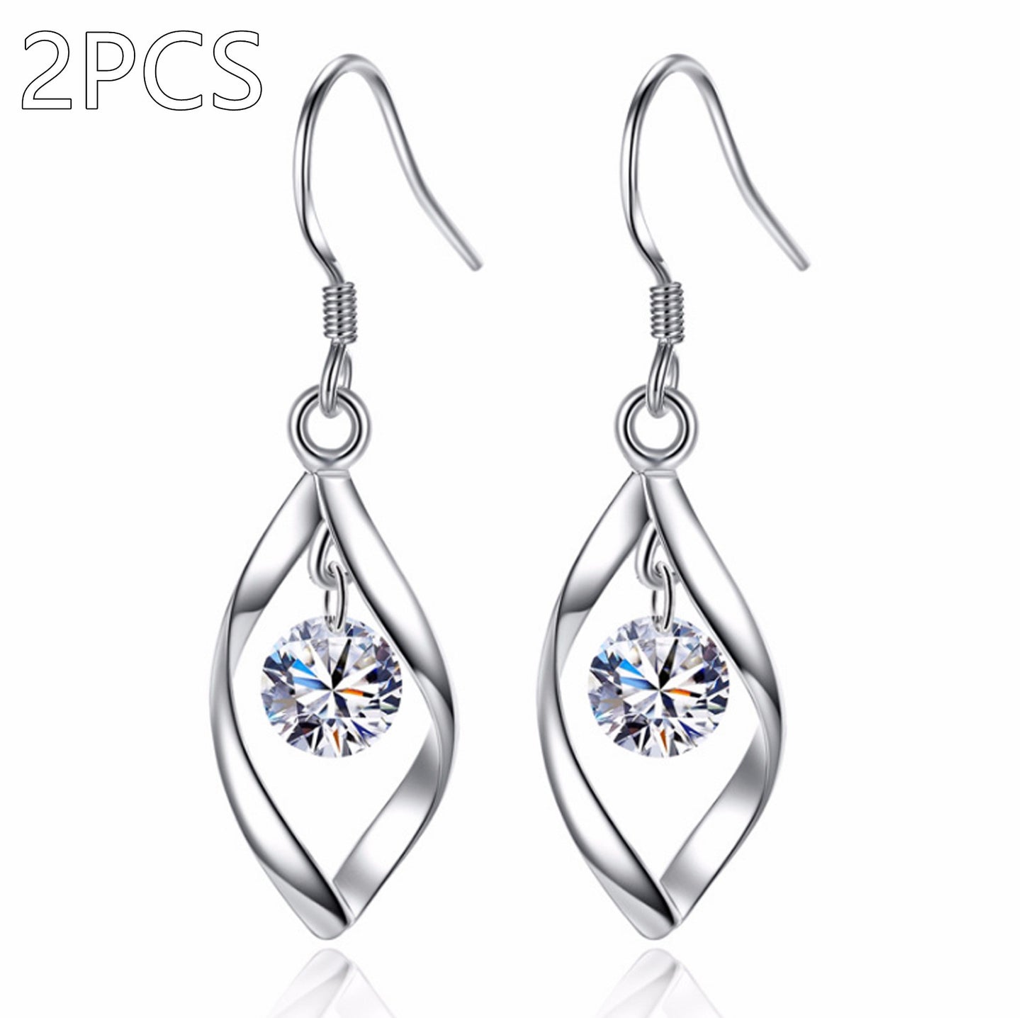 Zircon Reduction Silver Earrings