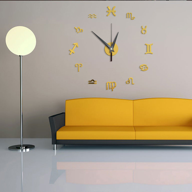 Creative Mirror Constellation Wall Clock Background Wall Decoration