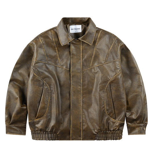 Retro Leather Clothing For Men And Women Loose