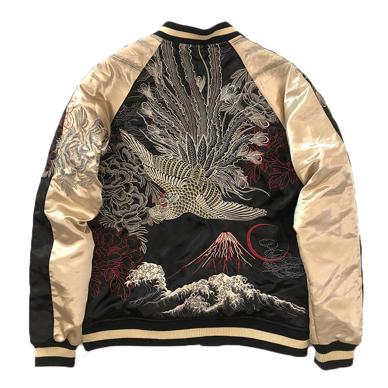 Men's Chinese Style Embroidered Baseball Jacket (Plus Size)