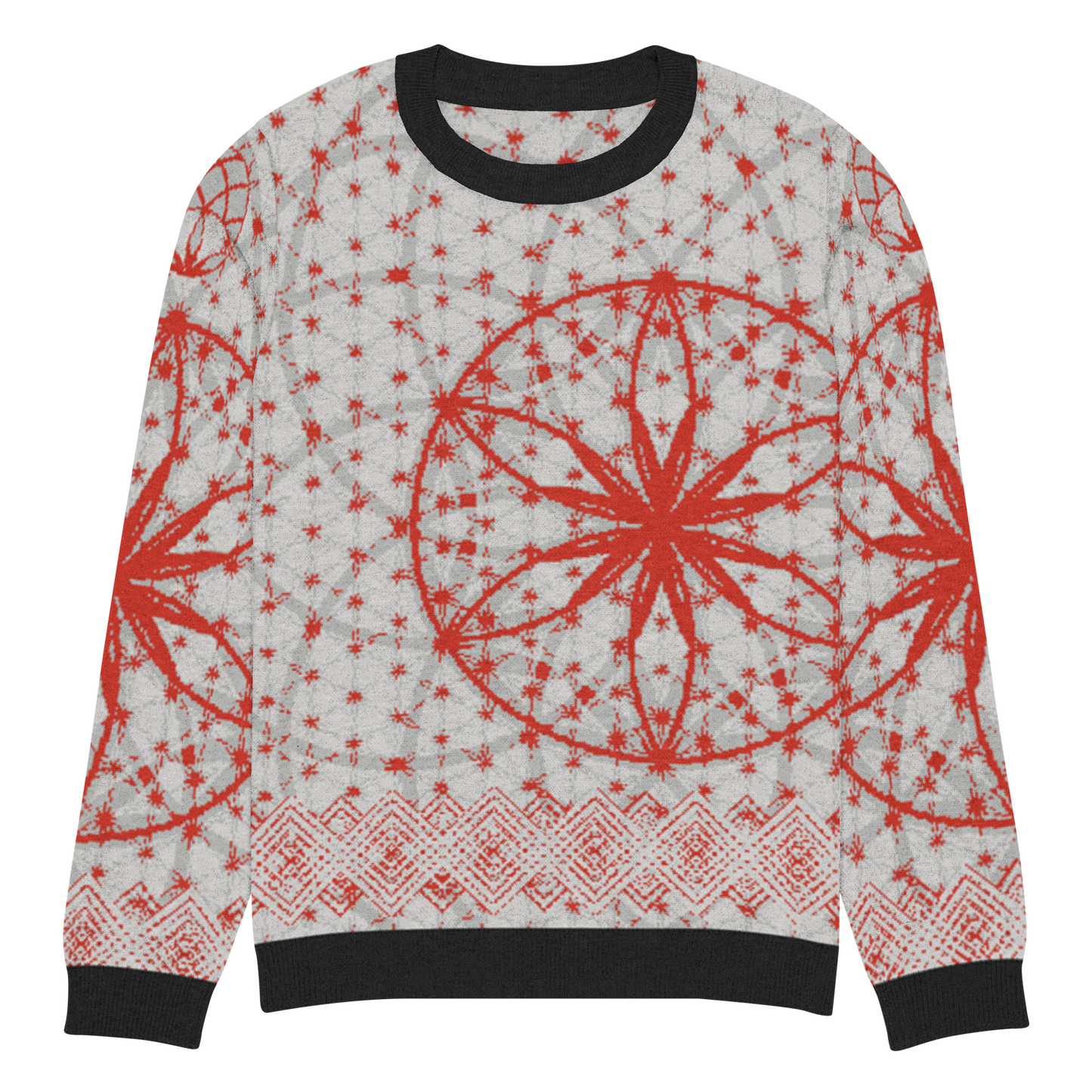 Red Prima Mystica | Knitted Crew Neck Sweater (Knit-On-Demand)