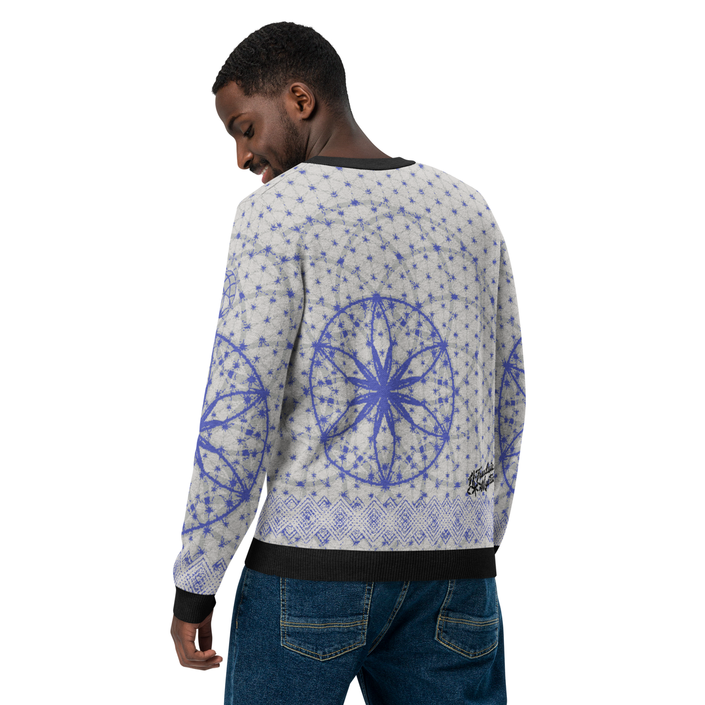 Blue Prima Mystica | Knitted Crew Neck Sweater (Knit-On-Demand)