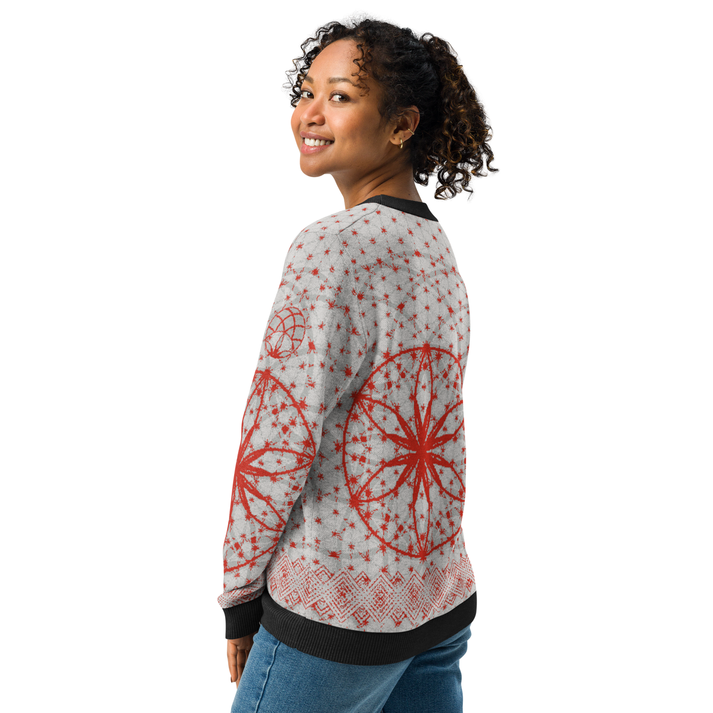 Red Prima Mystica | Knitted Crew Neck Sweater (Knit-On-Demand)