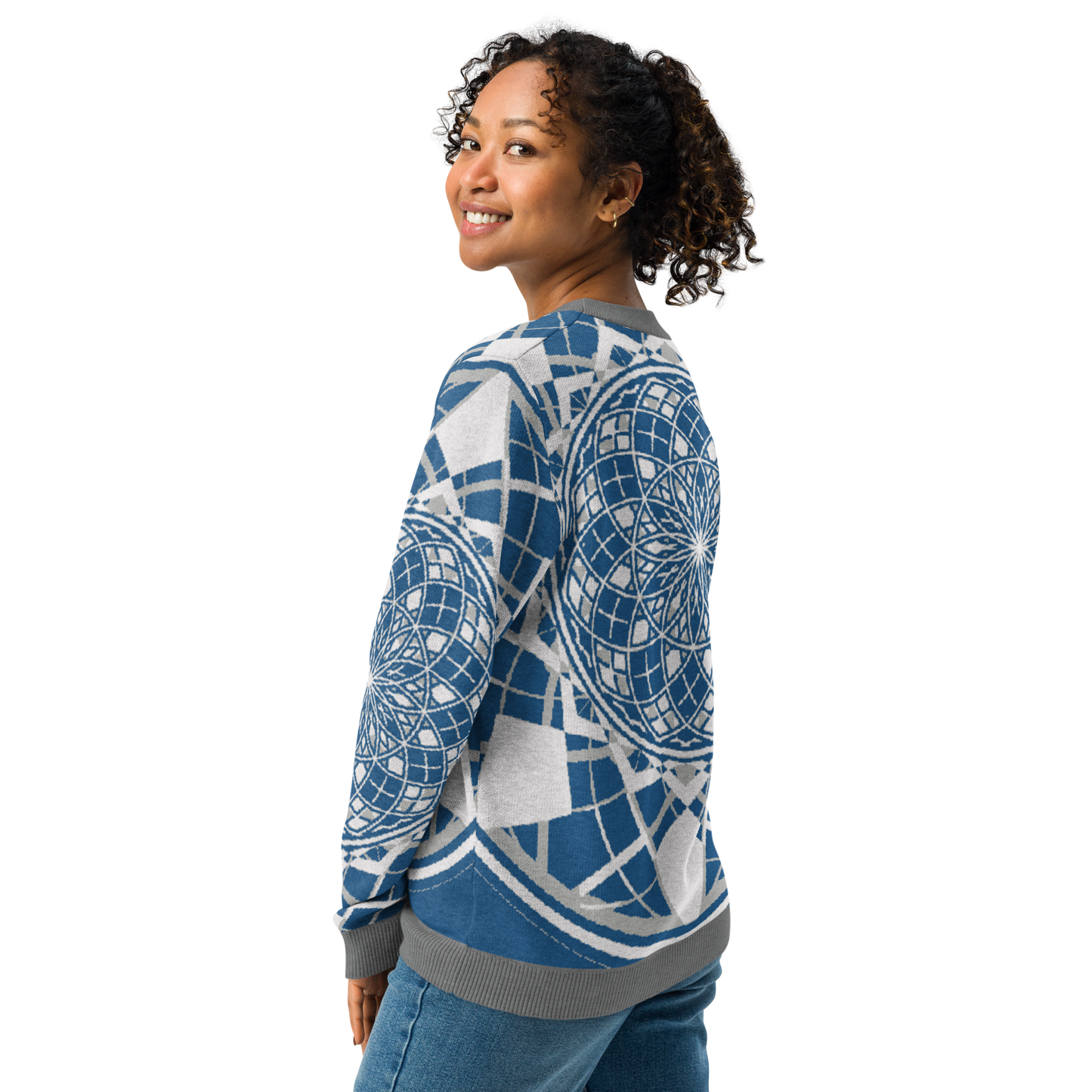 Mystic Metamorphic Blue Sky | Knitted Crew Neck Sweater