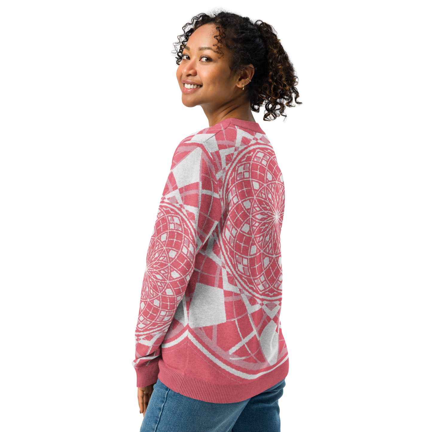 Mystic Metamorphic Redrose — Knitted Crew Neck Sweater