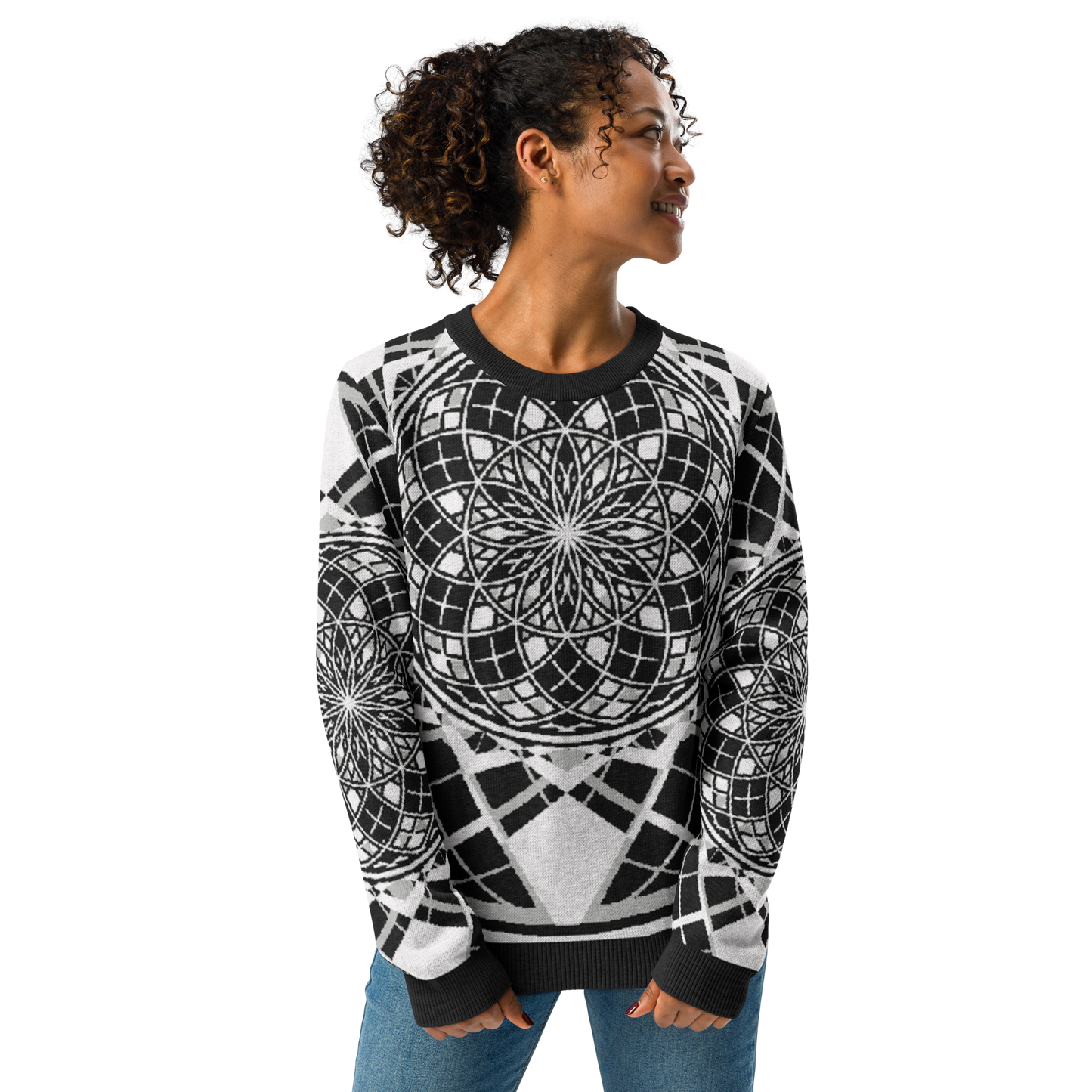 Mystic Metamorphic Night | Knitted Crew Neck Sweater