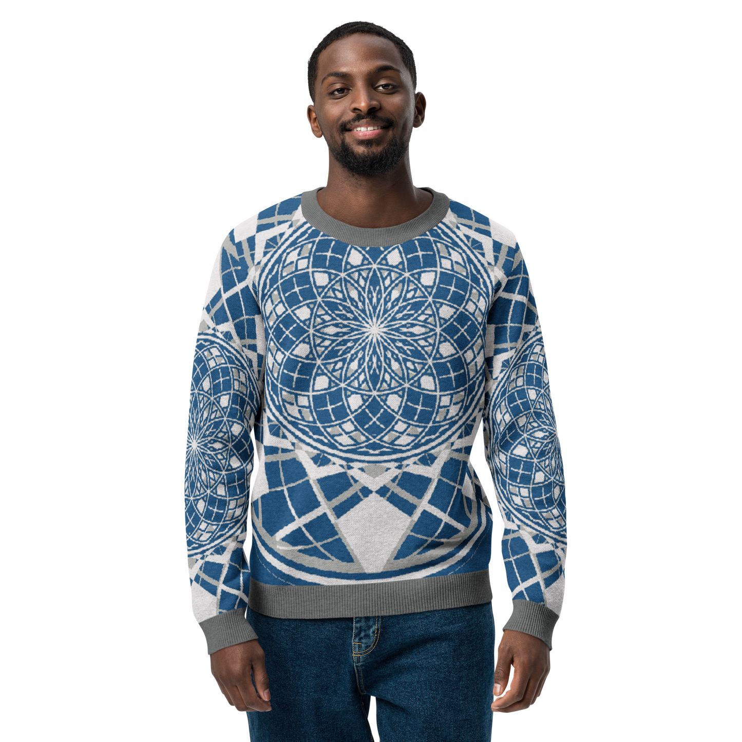 Mystic Metamorphic Blue Sky | Knitted Crew Neck Sweater