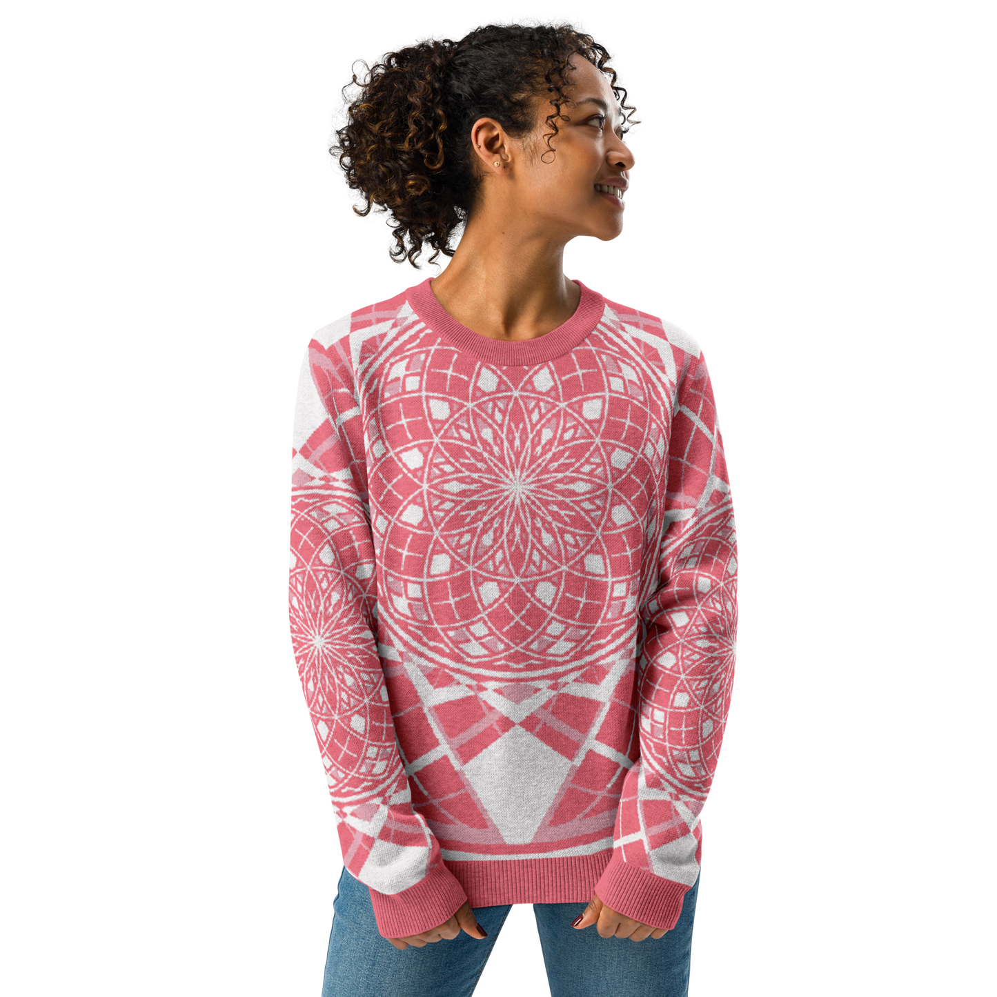Mystic Metamorphic Redrose — Knitted Crew Neck Sweater