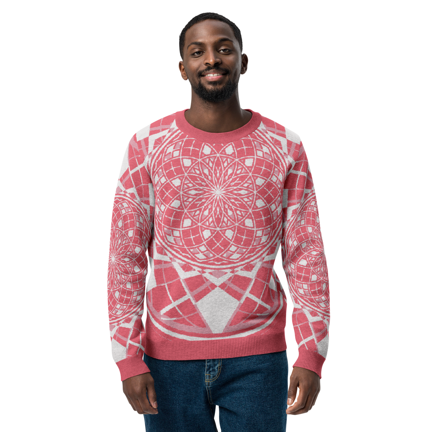 Mystic Metamorphic Redrose — Knitted Crew Neck Sweater